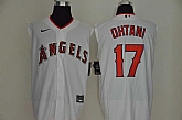 Angels 17 Shohei Ohtani White Nike Cool Base Sleeveless Jersey,baseball caps,new era cap wholesale,wholesale hats